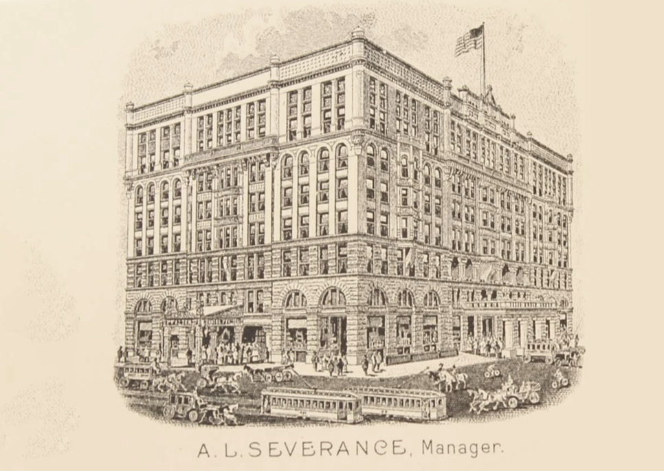 an old sketch drawing of building