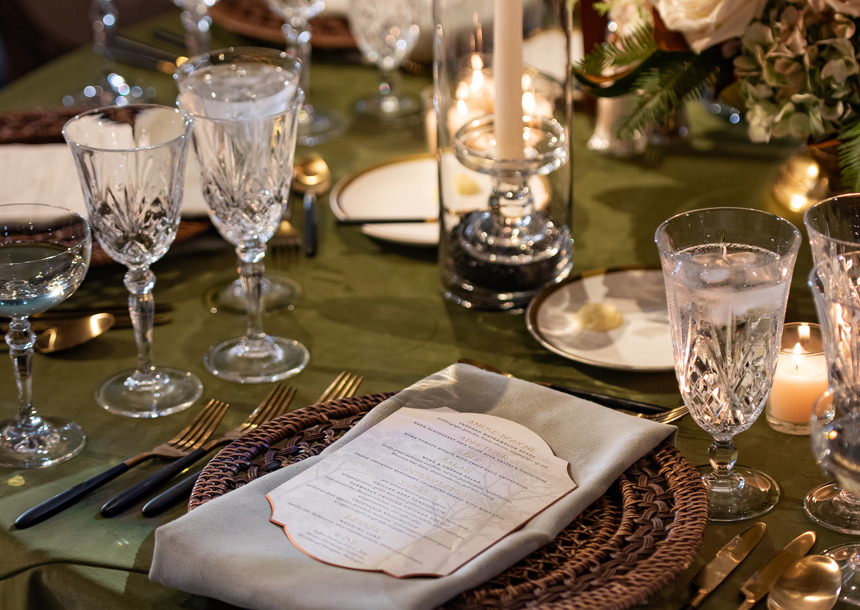 fine dining setup for wedding reception dinner
