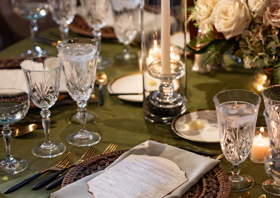 fine dining setup for wedding reception dinner