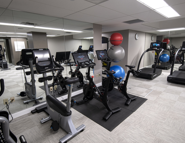 Fitness center bikes