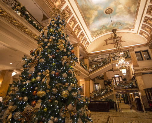 Christmas tree in the lobby
