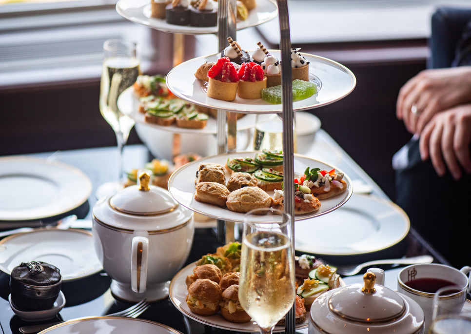 Tea time with finger sandwich